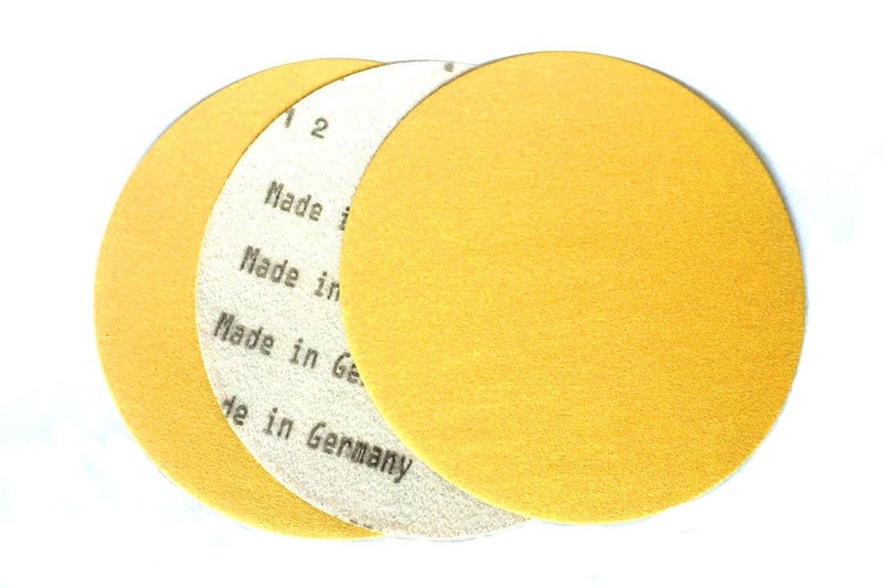Starcke 9 inch Sanding Discs Hook and Loop Round Sand Paper Disc, Gold Aluminum Oxide No Hole Hook and Loop Sanding Discs, 40 Grit Sandpaper Auto Body Sandpapers for Wood, Paint, Metal & Plastics, 25 Pack - Image 3